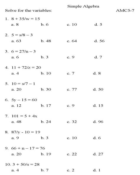 10 9th Grade Math Worksheets With Answer Key / worksheeto.com