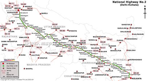 National Highway 2, Delhi to Kolkata NH 2 Road Map