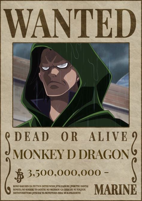 One Piece Wanted Poster Dragon