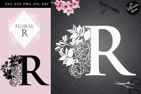 R - Floral Letter Design Graphic by thesilhouettequeenshop · Creative Fabrica