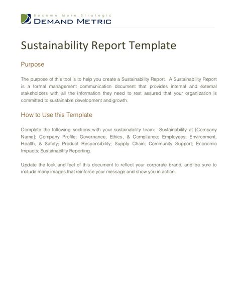 Sustainability Report Template