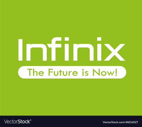 Infinix brand logo phone symbol green and white Vector Image