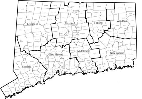 State Of Ct Map With Towns - Printable Map