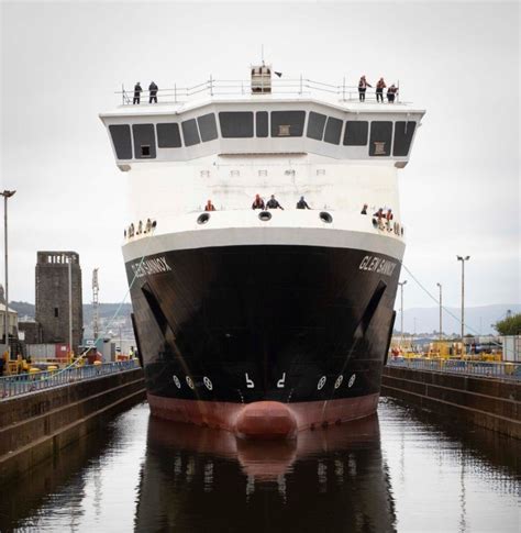 Troubled Ferguson ferry Glen Sannox enters dry dock - BBC News