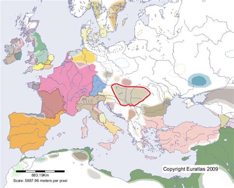 Euratlas Periodis Web - Karte von Awaren im Jahre 700