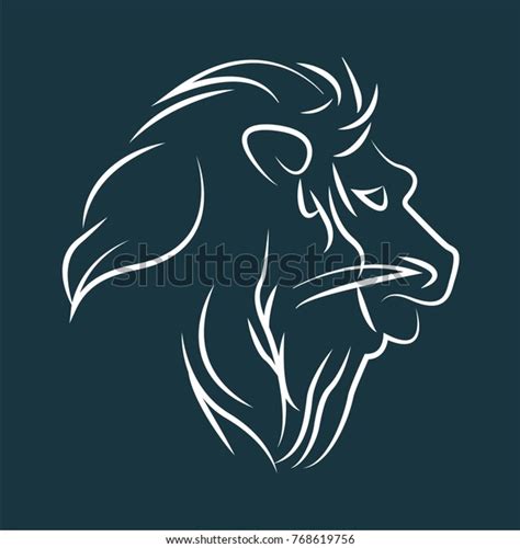 Lion Face Profile Silhouette Stock Vector (Royalty Free) 768619756 ...