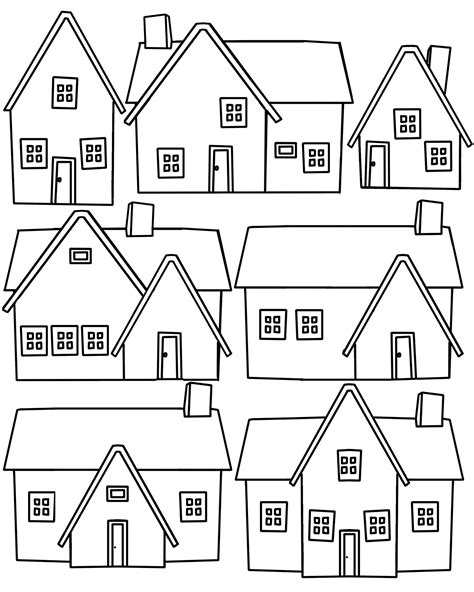 Seven Houses Outline Free Stock Photo - Public Domain Pictures