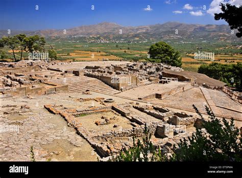 Partial view of the Minoan palace in Phaistos (or "Festos") in South Crete, Heraklion prefecture ...