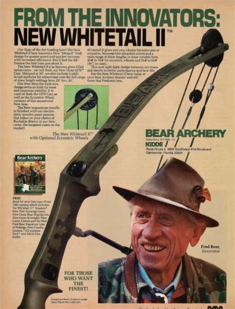 VINTAGE 1985 BEAR Archery Compound Bow Hunting Whitetail Ii Print Ad $9.99 - PicClick