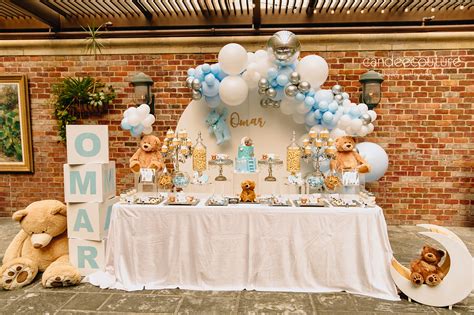 Teddy Bear Themed 1st Birthday Party Dessert Table - Candee Couture