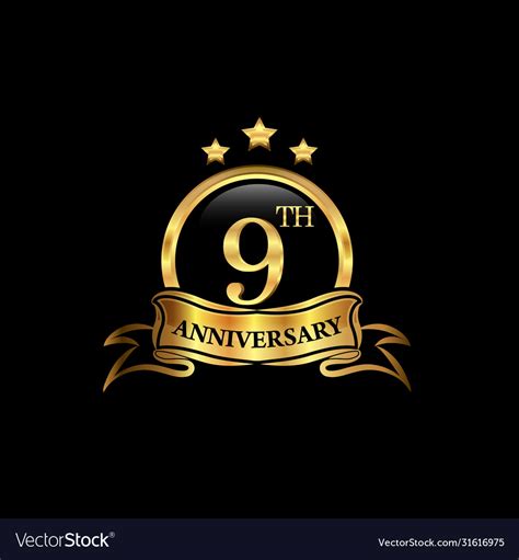 9 year anniversary celebration anniversary Vector Image