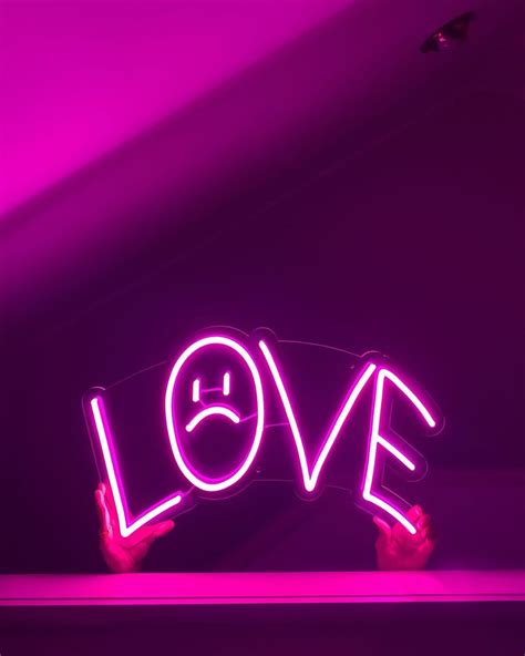 Lil peep neon sign, love neon sign, pink vibes, Cool Neon Signs, Love Neon Sign, Custom Neon ...