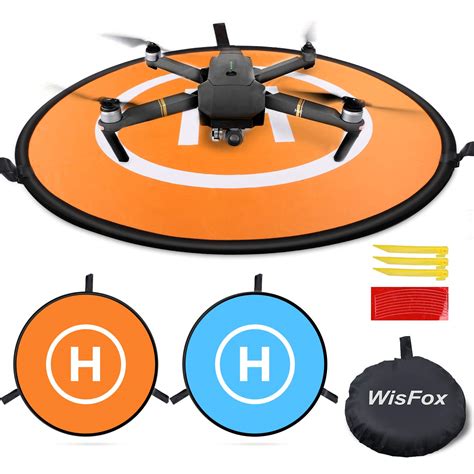 Drone Landing Pad, WisFox Universal Waterproof D 75cm/30'' Portable Foldable Landing Pads for RC ...