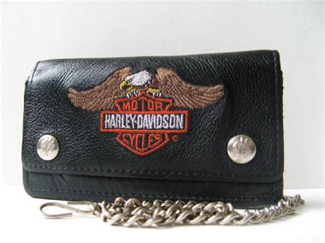 HARLEY DAVIDSON BLACK LEATHER BIKER WALLET