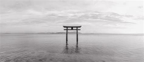 The Torii Gate of Shirahige Shrine in Lake Biwa Near Takashima Stock Photo - Image of lake, door ...