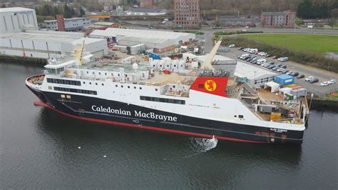 CalMac Glen Sannox ferry fitting out Port Glasgow April 2023 - YouTube