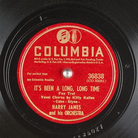 Harry James and His Orchestra – It's Been a Long, Long Time Lyrics ...