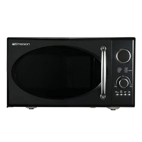 Emerson Emerson 0.9 cu. ft., 800W Retro Black Microwave Oven with Grill MWRG0901BK - The Home Depot