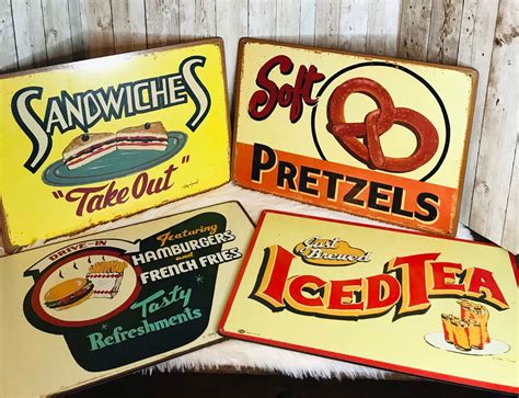 Vintage Restaurant Advertising Signs Retro Food | Etsy in 2021 | Diner ...