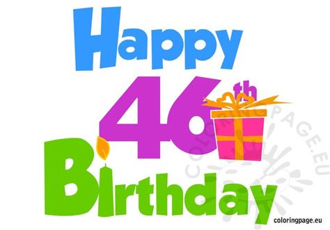 Happy 46th Birthday – Coloring Page