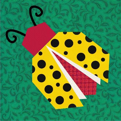 Ladybug Piecing Quilt Block Template Set - With Instructions