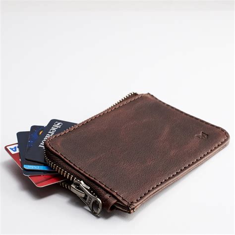 Handmade Zipper Card Holder · Dark Brown by Capra Leather