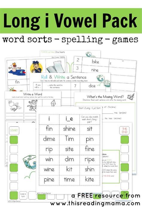 Long i Vowel Pattern (FREE Printable Pack)