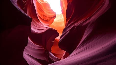 Premium AI Image | A close up of a slot canyon with the light shining on the left side