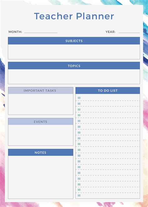 Teaching Agenda Template