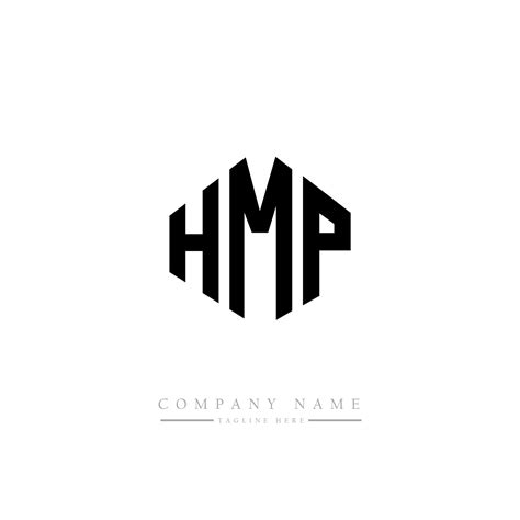 HMP letter logo design with polygon shape. HMP polygon and cube shape logo design. HMP hexagon ...