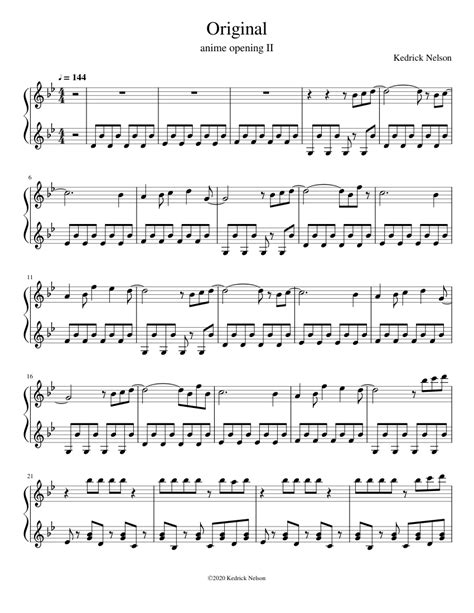 Original Anime Op 2 Sheet music for Piano (Solo) | Musescore.com