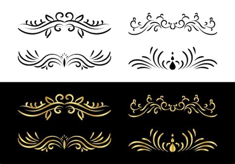 Premium Vector | Floral dividers pack vintage swirl divider vector design