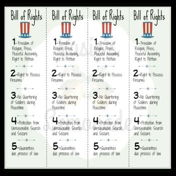 Bill of Rights, First 10 Amendments Chart by Susie's Notebook | TpT