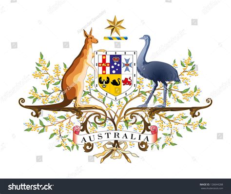 Vector Coat Arms Australia Stock Vector 126644288 - Shutterstock