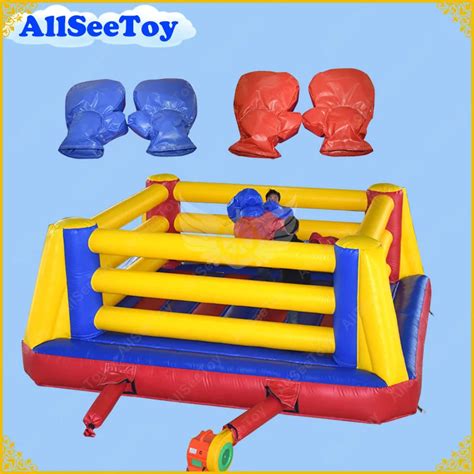 5m by 5m Inflatable Boxing Ring Playground,2 Set Giant Gloves Include ...