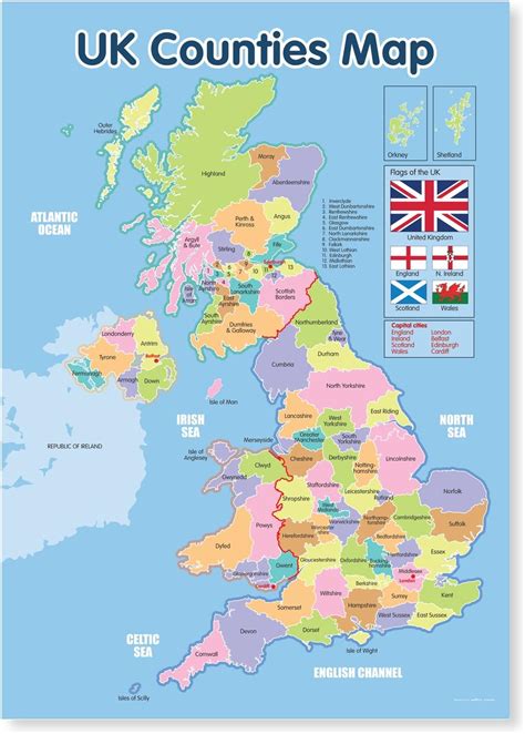 Great Britain Map With Counties - Vector U S Map