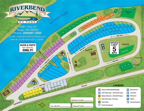 RV Park Map | RV site map | Riverbend RV Parkmap