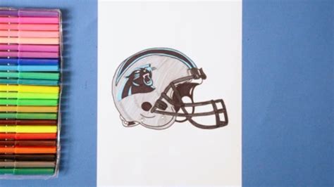 How to draw Carolina Panthers Helmet