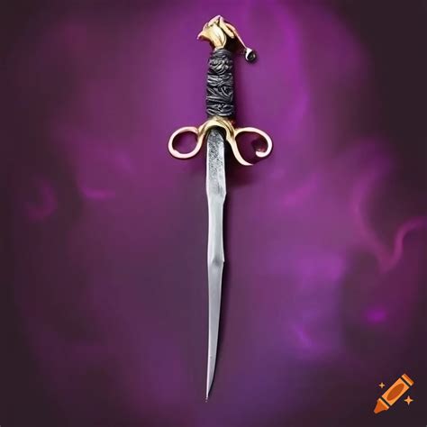 Victorian dagger with purple flames on Craiyon