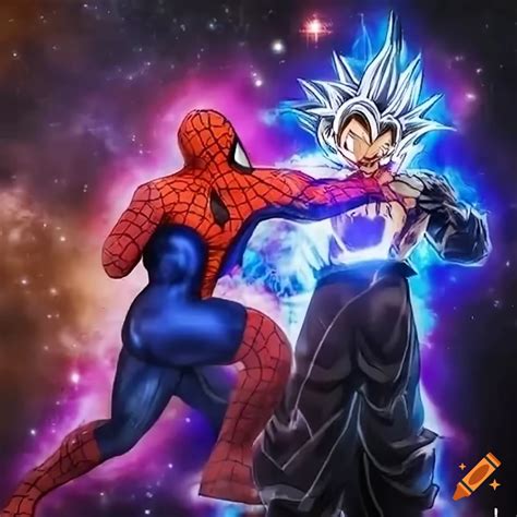 Epic fight scene of cosmic spider man vs. son goku ultra instinct sign ...