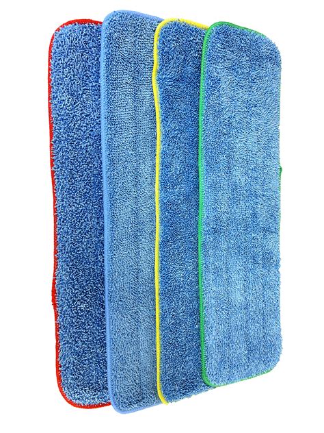 18“ Microfiber Looped Flat Mop Pad, 400GSM, Professional Grade, Color Coded, Velcro