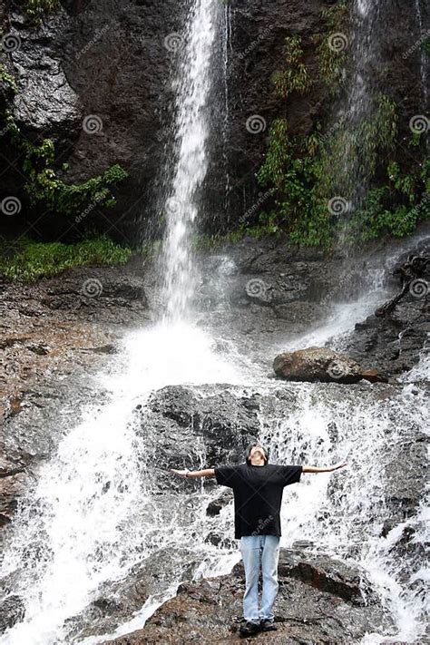 Bliss of Nature stock image. Image of enjoy, rocks, waterfall - 14975399