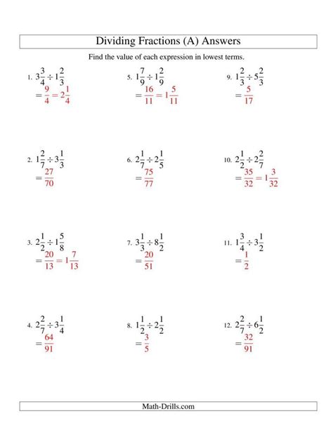 Simplifying Complex Fractions Worksheet Dividing and Simplifying Mixed Fractions A | Fractions ...