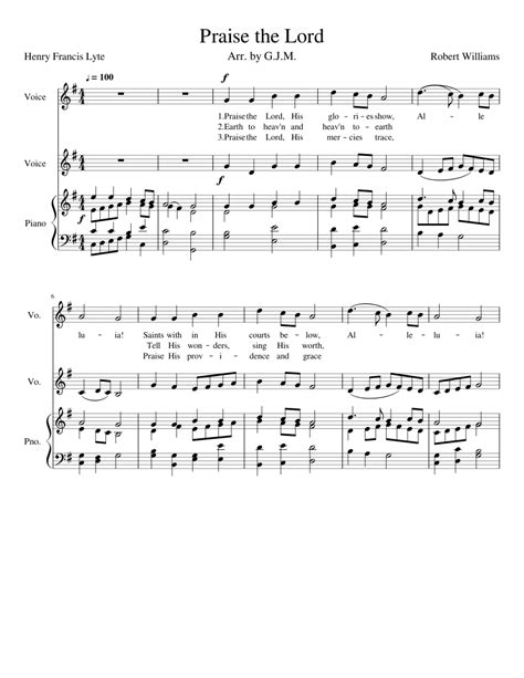 Praise the lord sheet music for Piano, Voice download free in PDF or MIDI