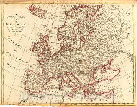 Historic Map : 1777 A New & Accurate Map of Europe, Drawn from the best ...