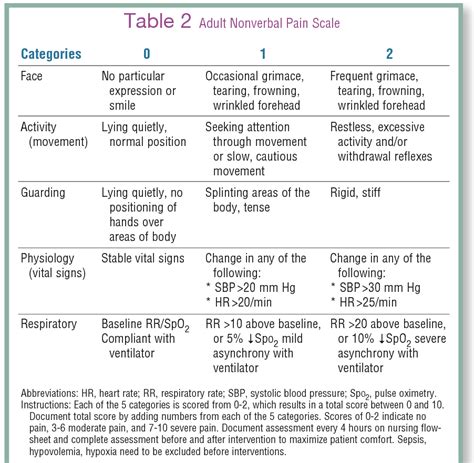 Nonverbal Pain Scale Printable