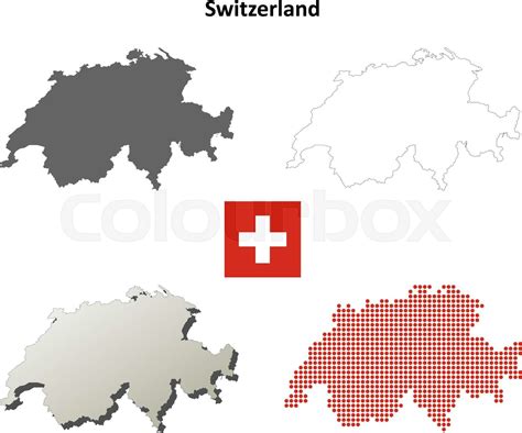 Switzerland outline map set | Stock vector | Colourbox