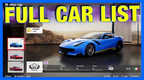 Forza Motorsport 7 : FULL CAR LIST + DLC CARS + FORZA EDITION CARS!!! - YouTube