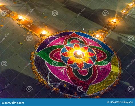 Rangoli at Tihar Deepawali Festival and Newari New Year in Kathmandy Stock Photo - Image of ...