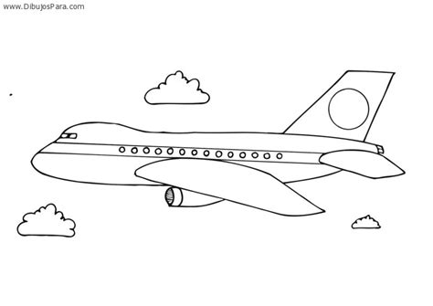 Dibujo de Avion de Pasajeros | Dibujos de Aviones para Pintar | Dibujos para Colorear